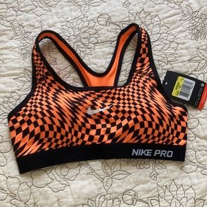 Orange checkered Nike sports bra